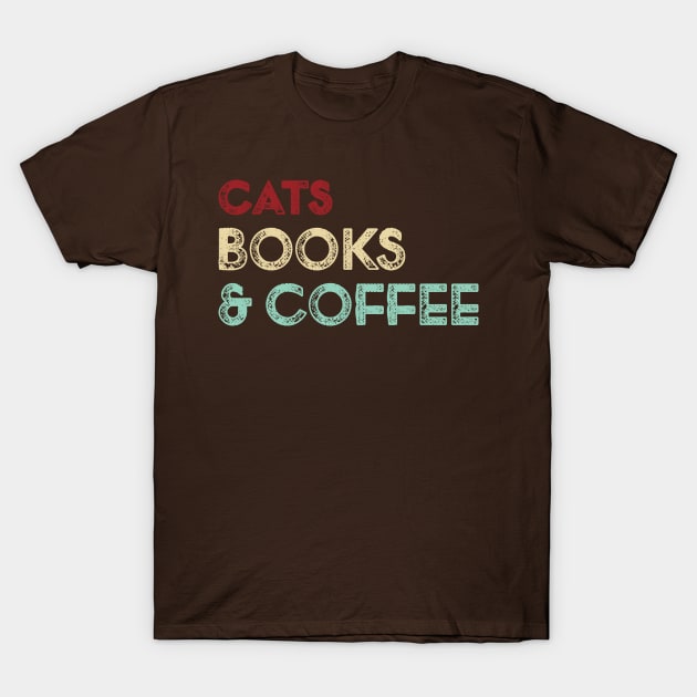 Vintage Potter Cats Books And Coffee Funny T-Shirt by TeeTypo